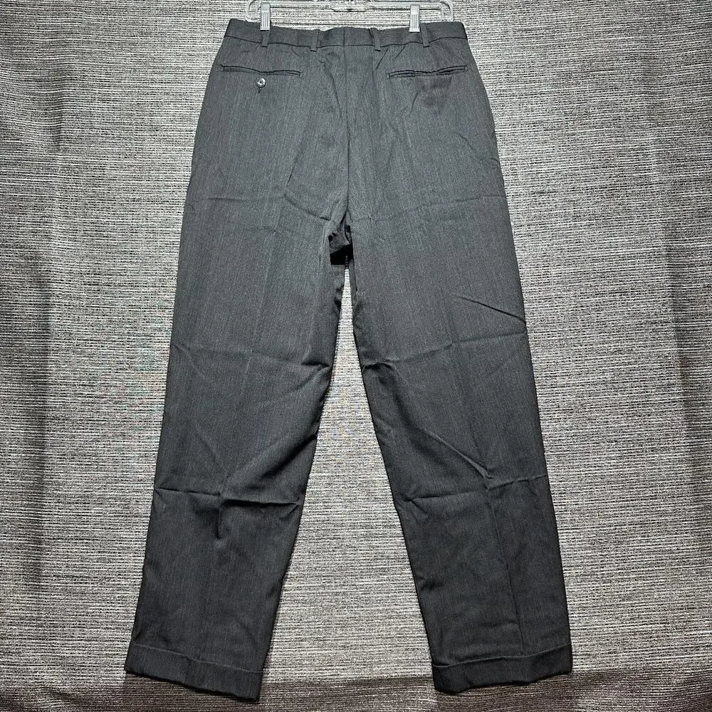 Britches Dress Pants Men's Size 34 R Dark Grey Black 750 Winston Made Italy Wool